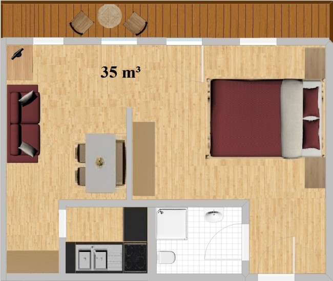 Appartement für 2 Personen, 35m² - Pension Viehhof Kleinarl